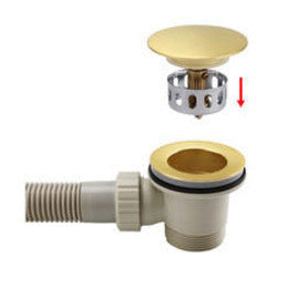 Round Bath Filler & Overflow Kit – Brushed Brass with Integrated Waste