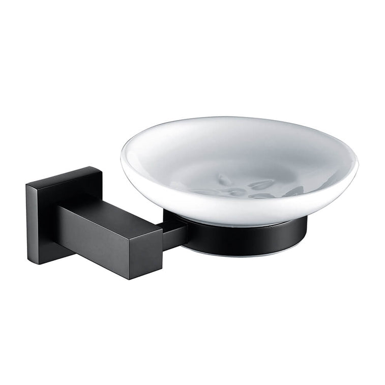 Moda Soap Dish Holder – Matte Black Wall Mounted Bathroom Soap Tray