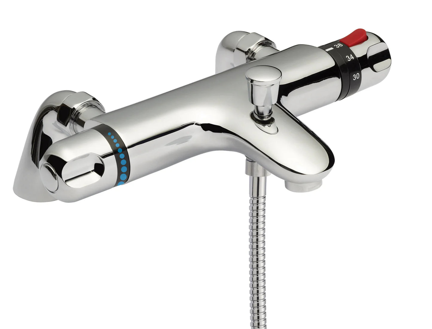 Nuie Reef Thermostatic Bath Shower Mixer Modern Wall Mounted Faucet
