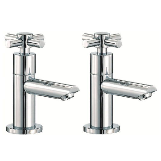 Aqua Bath Taps – Pair of Modern Chrome Finish Bathroom Taps for Bathtubs
