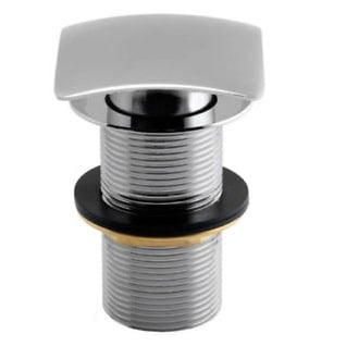 Square Unslotted Sprung Basin Waste – Chrome Finish for Modern Sinks