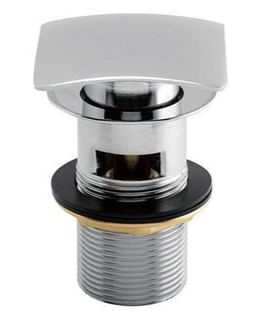 Square Slotted Sprung Basin Waste – Chrome Finish Push Click Design