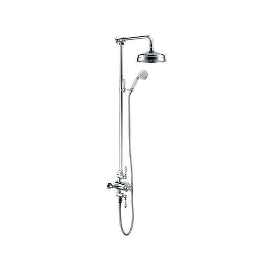 Exposed Thermostatic Shower System – Chrome Rainfall Shower with Handheld