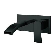Classic Wall Mounted Basin Mixer Matt Black – Traditional Bathroom Sink Tap
