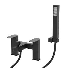Deluxe Bath Shower Mixer Matt Black with Shower Kit & Wall Bracket – Luxury Tap