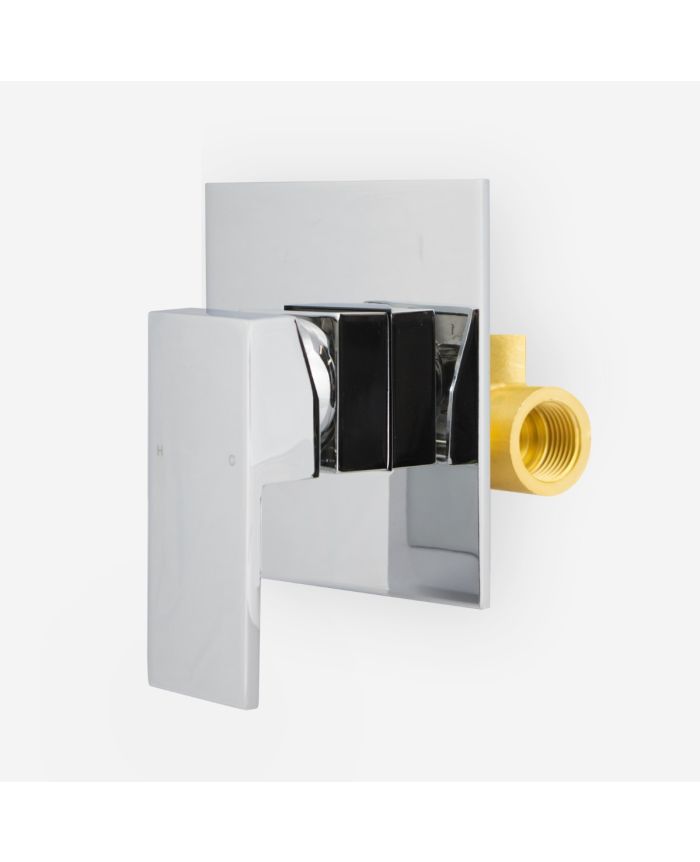Wall Mounted Concealed Mixer Valve – Chrome Square Flat Lever