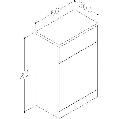 CHELSEA 500 x 300mm WC Unit – White (500w x 800h x 300d)