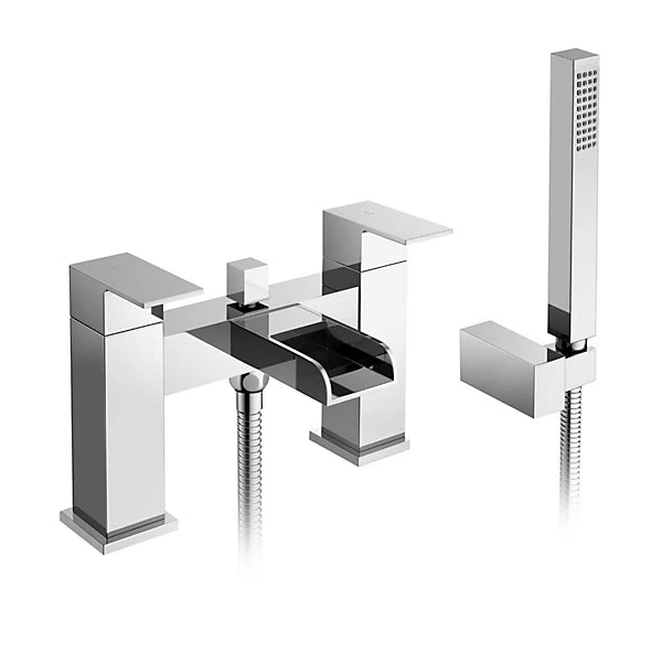 Zenith Chrome Bath Shower Mixer Tap with Handheld Shower Kit & Wall Bracket