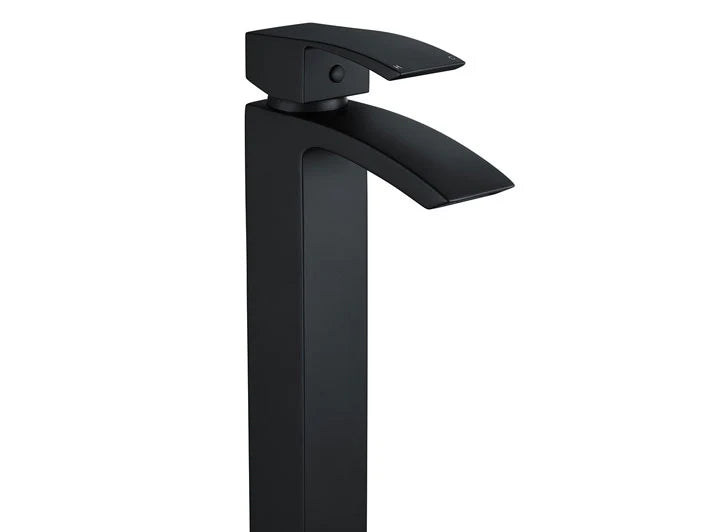Tall Matte Black Basin Mixer Tap – Modern Waterfall Design