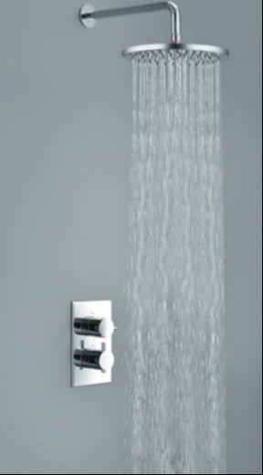Thermostatic Concealed Shower Set with 200mm Head & 300mm Round Arm