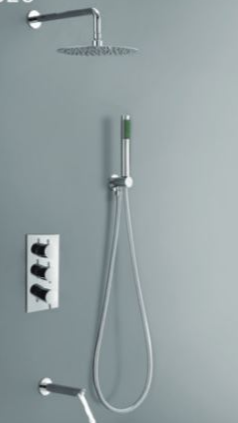 Two Outlet Concealed Thermostatic Mixer Valve Shower Set with Hand Shower