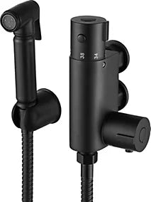 Mini Thermostatic Control Bidet Valve with Handheld Spray – Matt Black