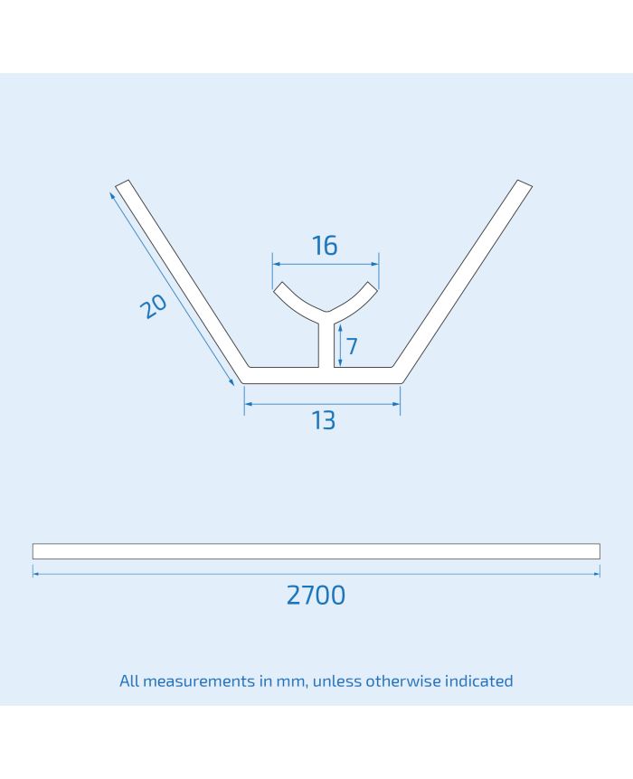Silver Internal Corner Trim – Durable Aluminum Edge Joint for Wall & Ceiling Panels