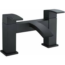 Classic Bath Filler Matt Black – Traditional Dual Handle Bathtub Mixer Tap