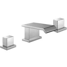 Noble 3-Hole Deck Mounted Basin Mixer Tap – Square Handles & Waterfall Spout