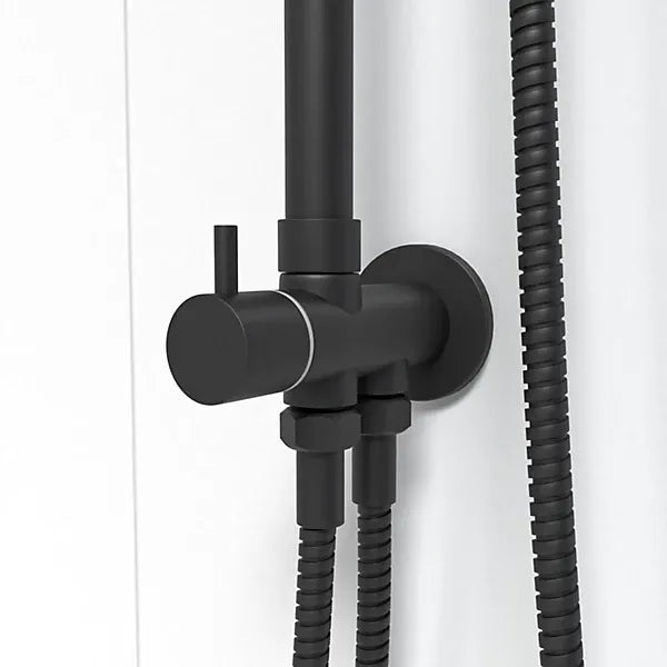 Round Exposed Shower Riser Rail Kit – Matt Black Adjustable