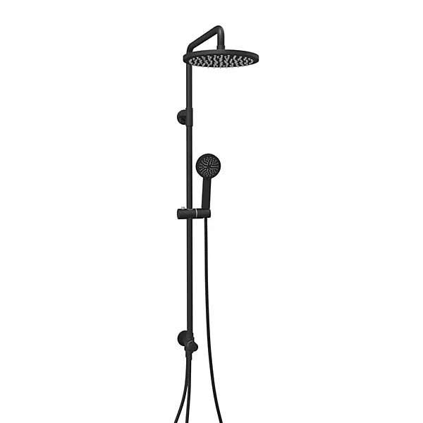 Round Exposed Shower Riser Rail Kit – Matt Black Adjustable