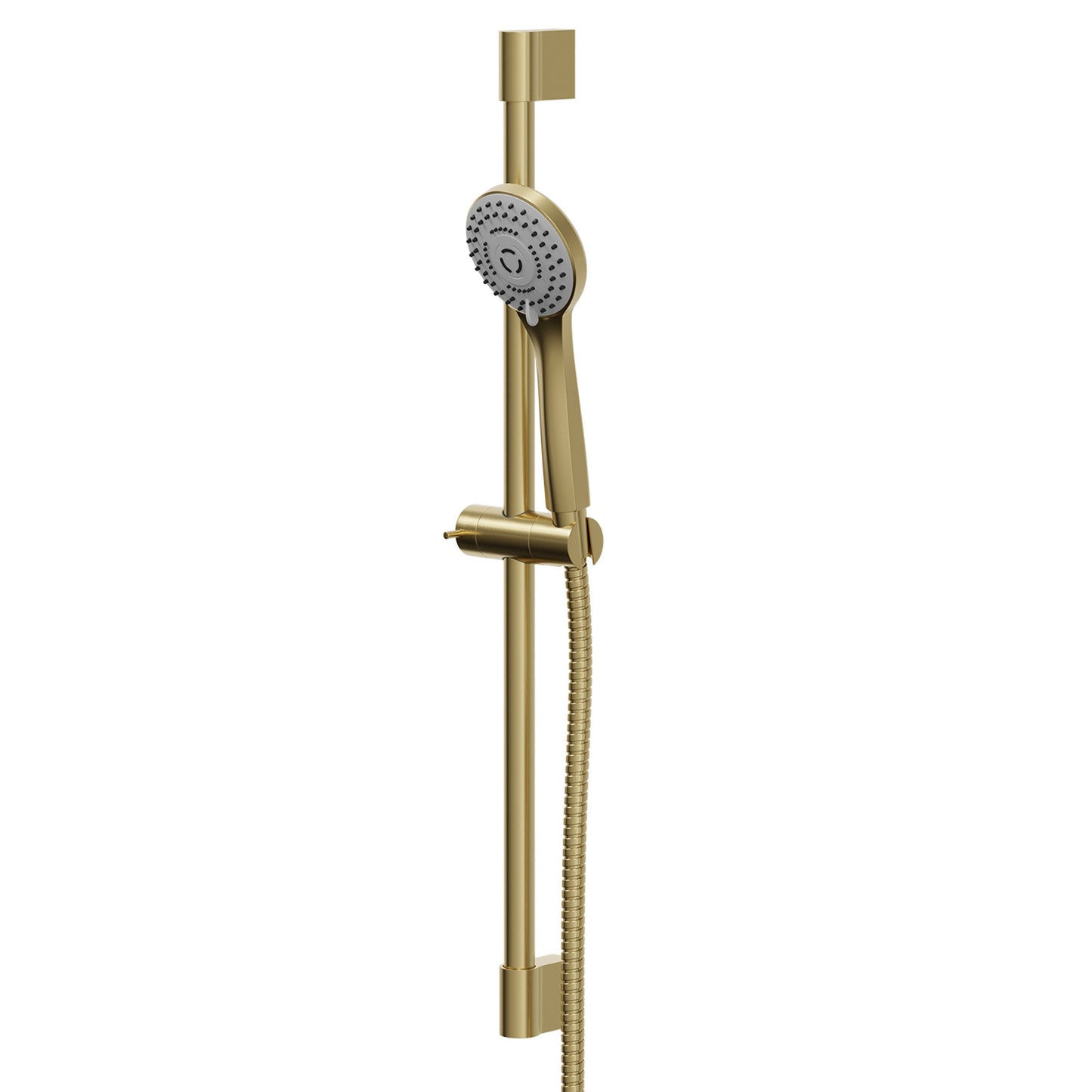 Bathroom Fort Thermostatic Round Shower Mixer & Slider Rail Kit - Brushed Brass