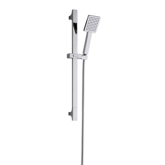 Square Slider Rail Kit – Chrome Finish | Adjustable Wall-Mounted Shower Rail