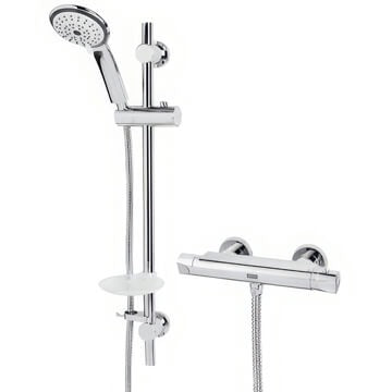 Thermostatic Round Shower Mixer Valve with Multi-Function Handset Chrome