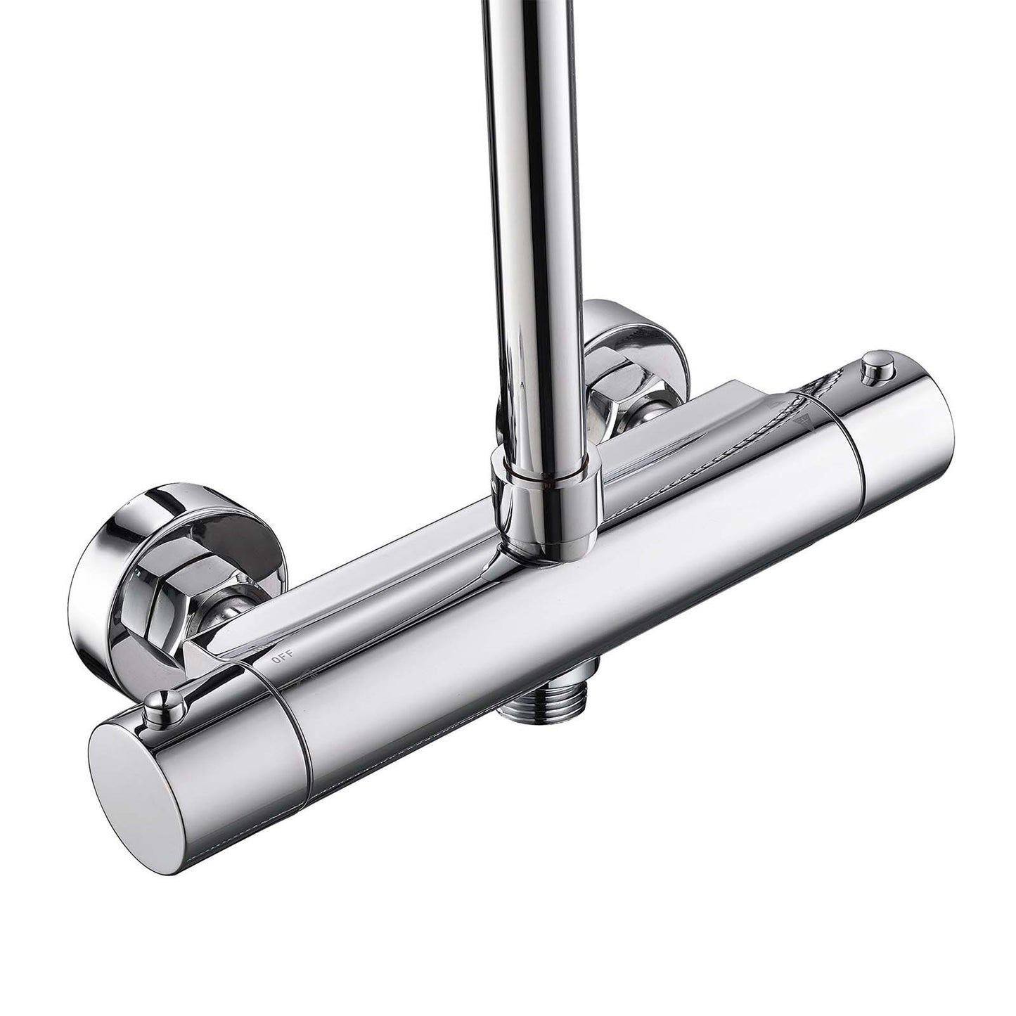 Thermostatic Square Shower Mixer Valve with Slider Rail Kit – Chrome Finish