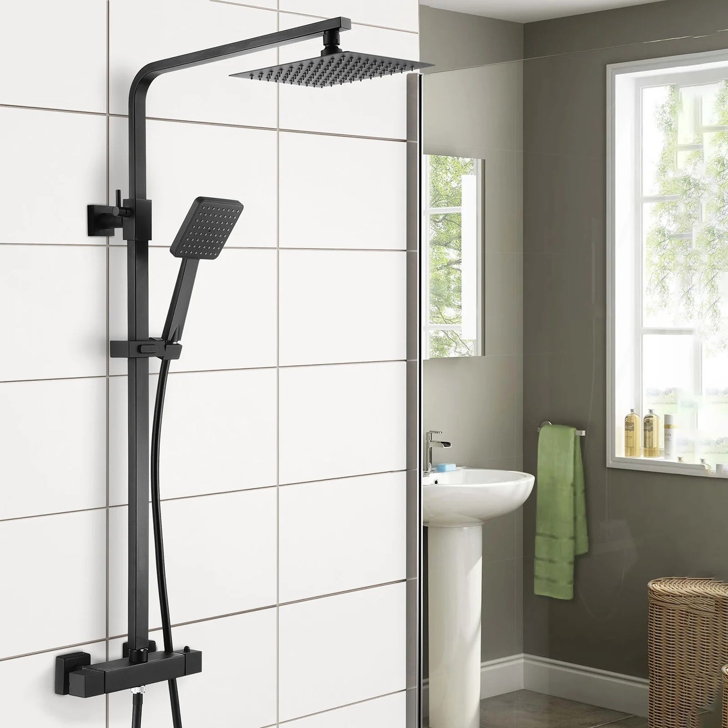 Square Exposed Riser Rail Kit – Matt Black Finish