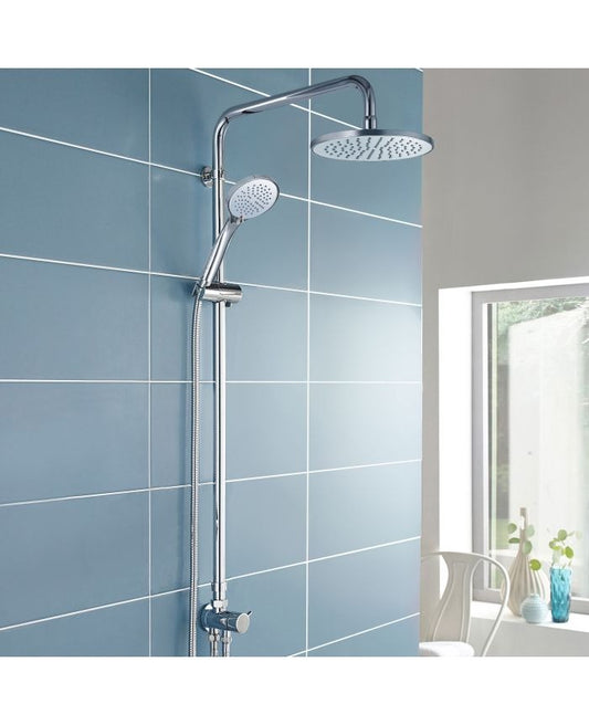 Round Exposed Shower Riser Rail Kit – Chrome Finish