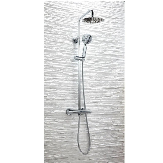 Bathroom Fort Round Rigid Riser Shower Chrome Finish Modern Stylish Bathrooms