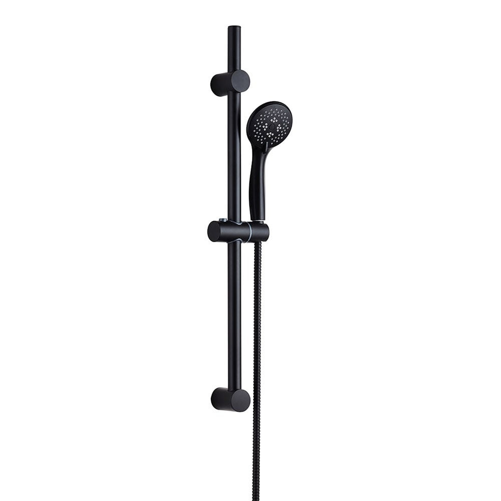 Round Slider Rail Kit – Matt Black Finish | Modern Adjustable Shower Rail