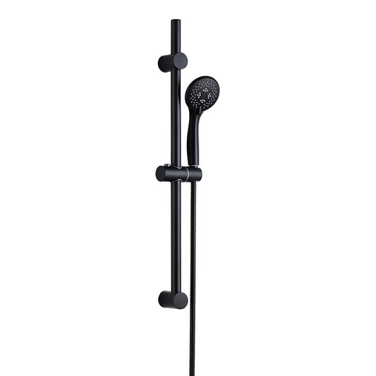 Round Slider Rail Kit – Matt Black Finish | Modern Adjustable Shower Rail