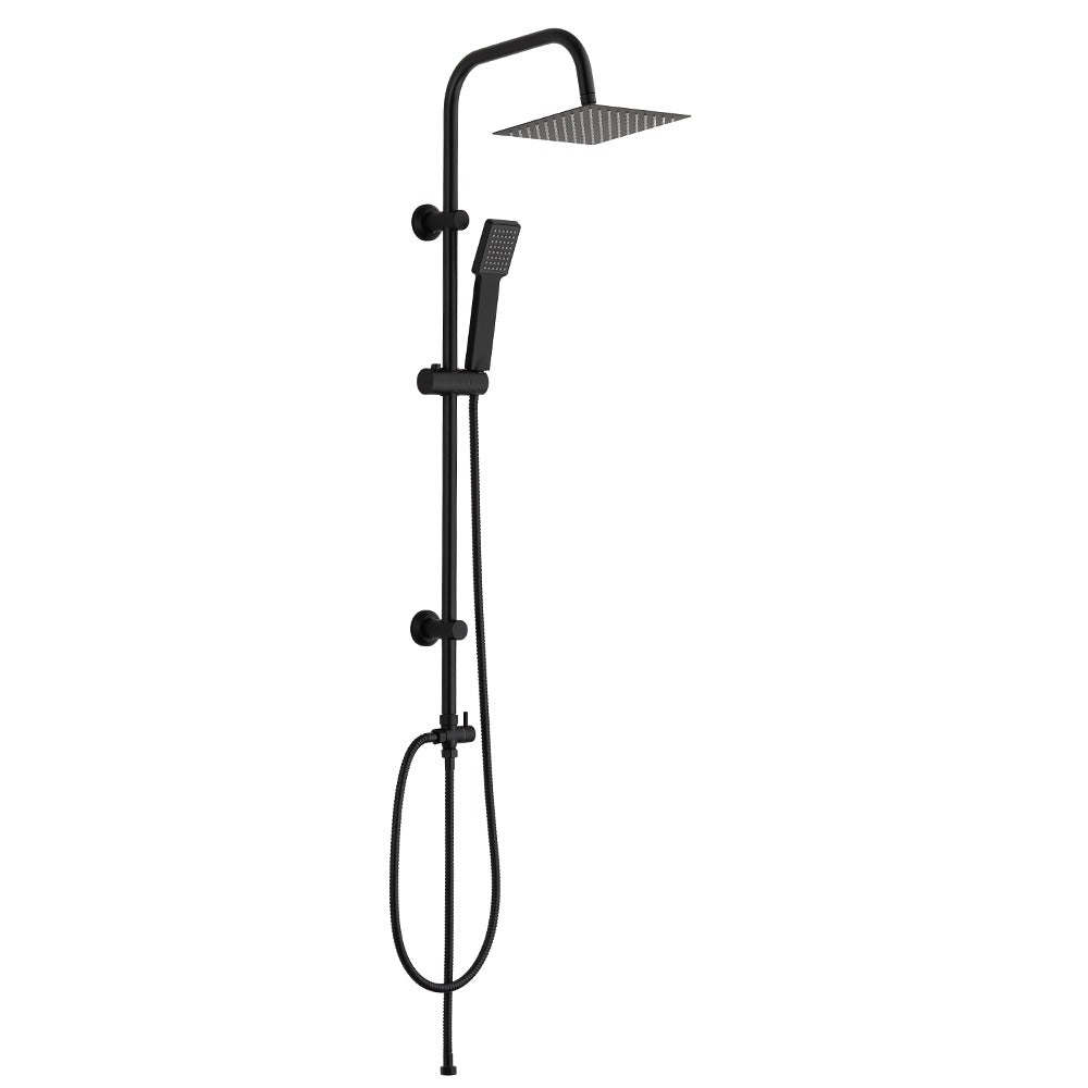 Bathroom Fort Square Rigid Riser Shower Kit - Matt Black Finish