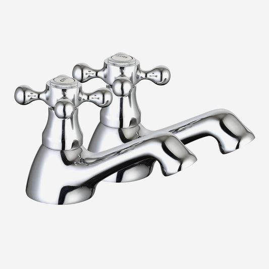 Breeze Basin Taps – Pair of Chrome Finish Modern Bathroom Sink Taps
