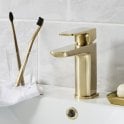 Prestige Mini Mono Basin Mixer Tap – Brushed Brass with Waste Included