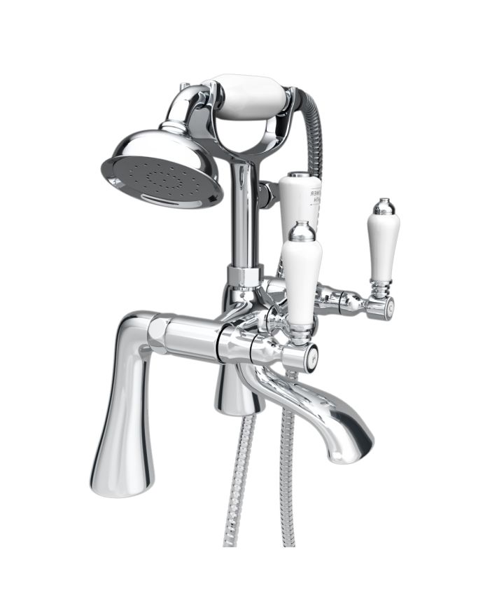 Bristol Bath Shower Mixer – Chrome with Shower Kit & Wall Bracket