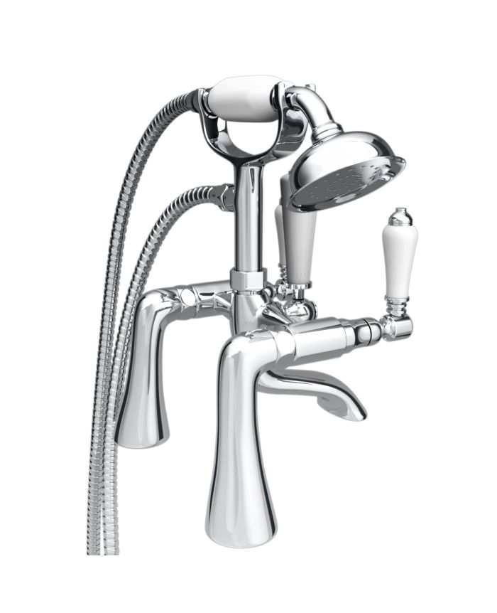 Bristol Bath Shower Mixer – Chrome with Shower Kit & Wall Bracket