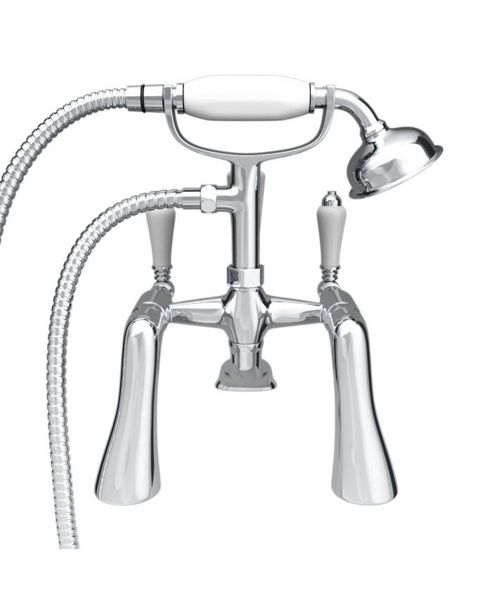 Bristol Bath Shower Mixer – Chrome with Shower Kit & Wall Bracket