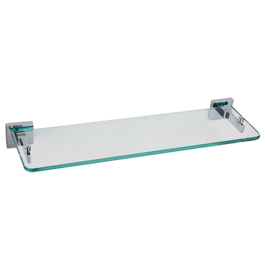 Moda Wall Mounted Glass Shelf – Chrome Brackets Bathroom Storage Rack