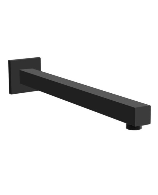 Matte Black Square Wall Mounted Shower Arm – 300mm Modern Bathroom Fixture