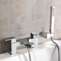 Chrome Bathroom Basin Mixer Tap Bath Shower Mixer Tap & Waste