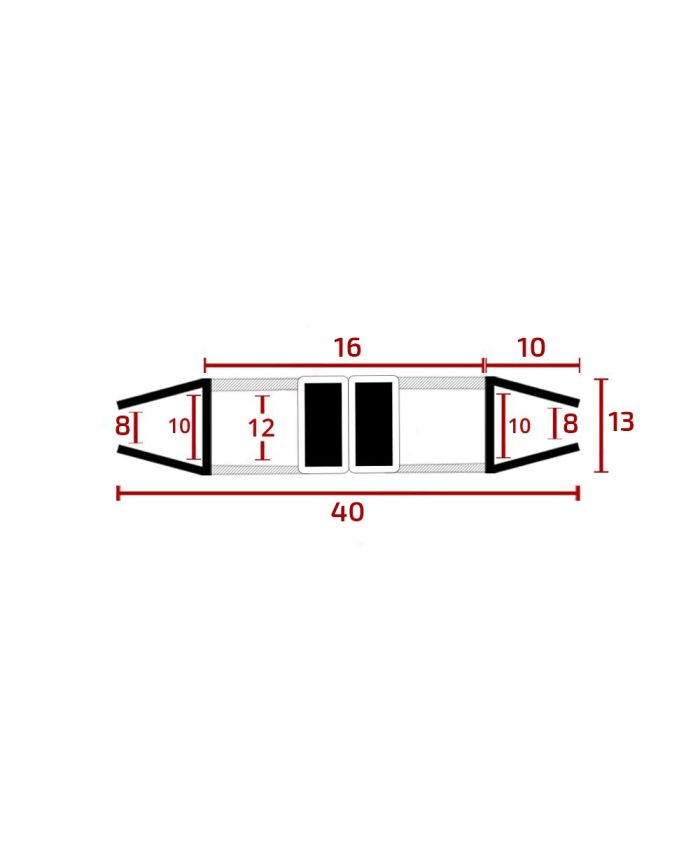 Clear 180° Magnetic Shower Enclosure Seal – 10mm Glass | 2000mm Length