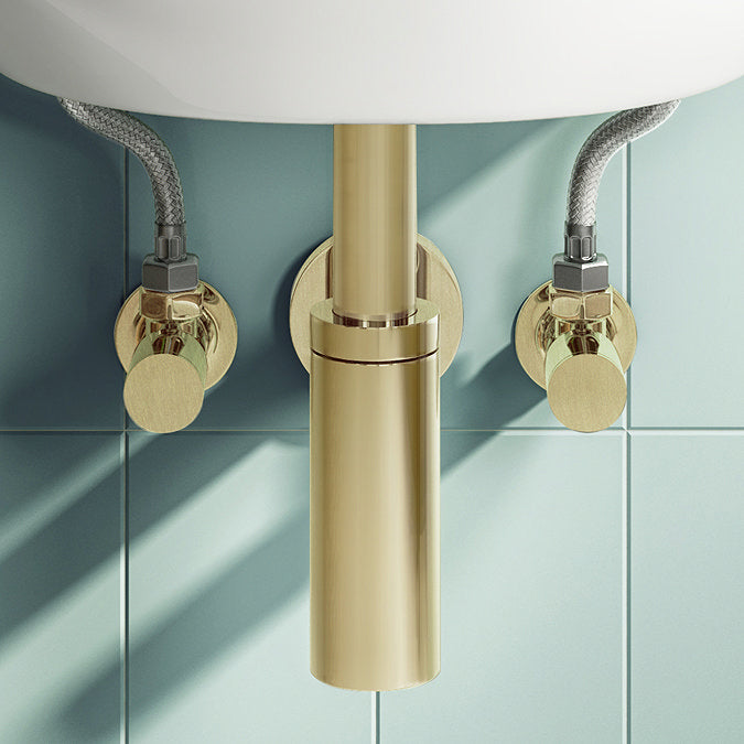 Minimalist Bottle Trap – Brushed Brass Finish for Modern Bathrooms