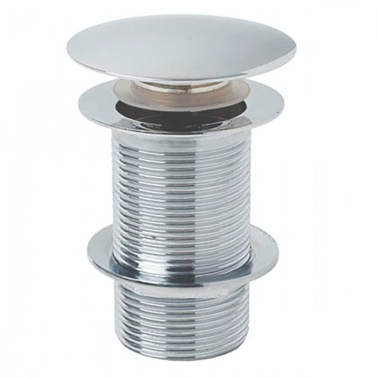Round Dome Unslotted Sprung Basin Waste – Chrome Push Click Design