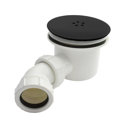 90mm Black Top Fast Flow Shower Tray Waste