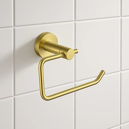 Alpha Brushed Brass Toilet Roll Holder – Wall Mounted Bathroom Accessory