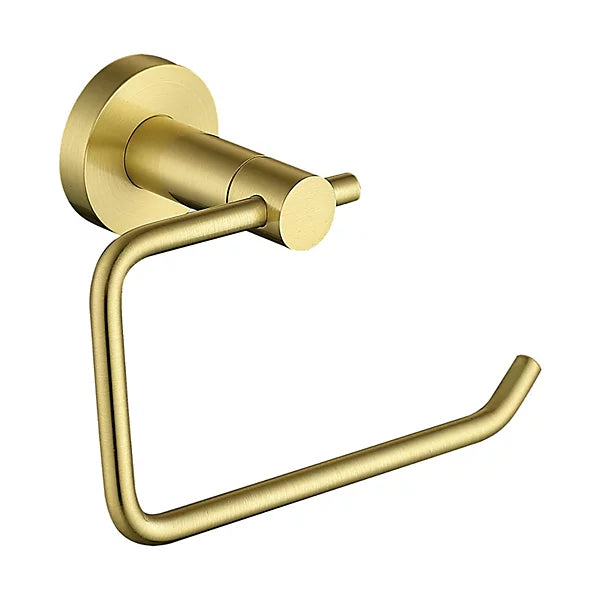 Alpha Brushed Brass Toilet Roll Holder – Wall Mounted Bathroom Accessory