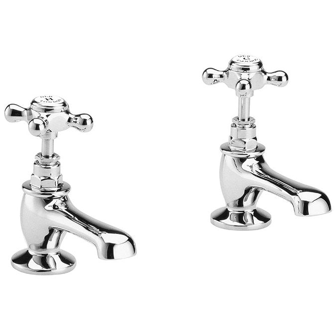 York Traditional Basin Taps - Pair Chrome Finish