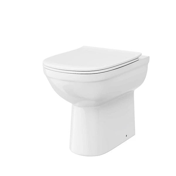 Aura Rimless Comfort Height Back To Wall Pan & Soft Close Toilet Seat - White 360w x 400h x 540d
