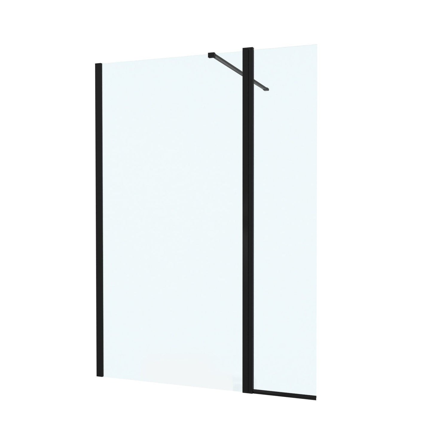 MARINA 8 Wet Room Glass Screen 8mm Clear Glass Matt Black