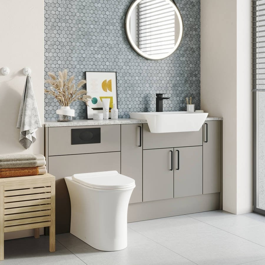 Haven Rimless Comfort Height Back to Wall Pan & Soft Close Seat 370w x460h x490d