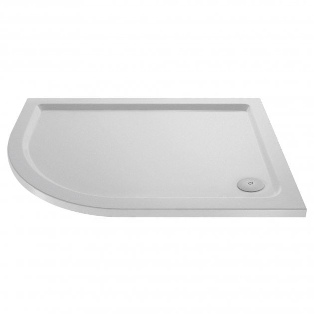 Slip-Resistant Offset Quad Shower Tray LH - Gloss White